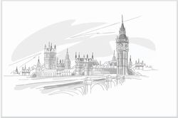 Кировская Керамика Города Лондон белый Декор 40x25