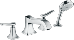 Смеситель для монтажа на борт ванны с душевым гарнитуром Hansgrohe Metris classic 31314000