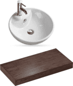 Комплект 2 в 1: раковина Melana, столешница Wellsee Genuine Tree BC