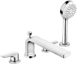 Смеситель для монтажа на борт ванны с душевым гарнитуром Kludi Pure&Solid 344230575