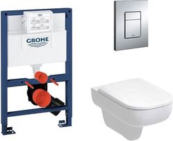 Комплект инсталляции Grohe Rapid SL 38526000 и подвесного унитаза Geberit Smyle Rimfree 500.210.01.1